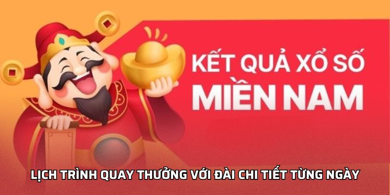 Lịch trình quay thưởng với đài chi tiết từng ngày