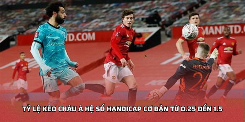 Tỷ lệ kèo châu Á hệ số handicap cơ bản từ 0.25 đến 1.5